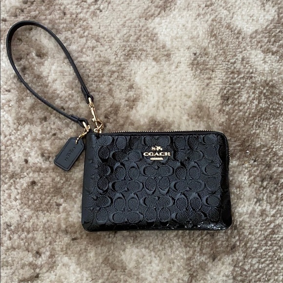 Coach Handbags - Black & Gold Hardware Coach Wristlet